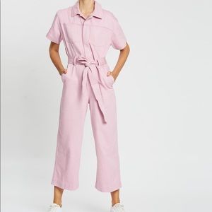 Gap Pink Utility Tie Belt Jumpsuit